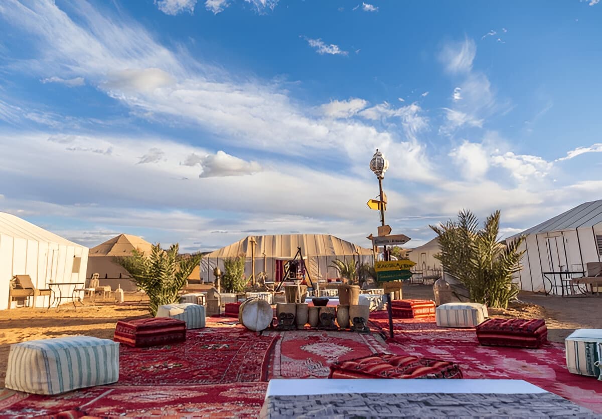Camp setting in the Merzouga desert