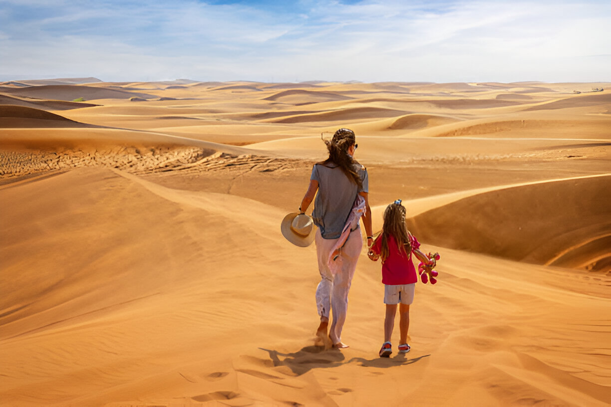 Camel trekking in the Sahara