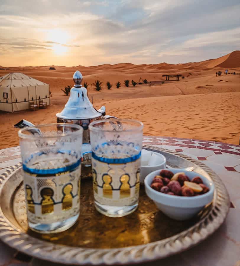 Traditional Moroccan tea service